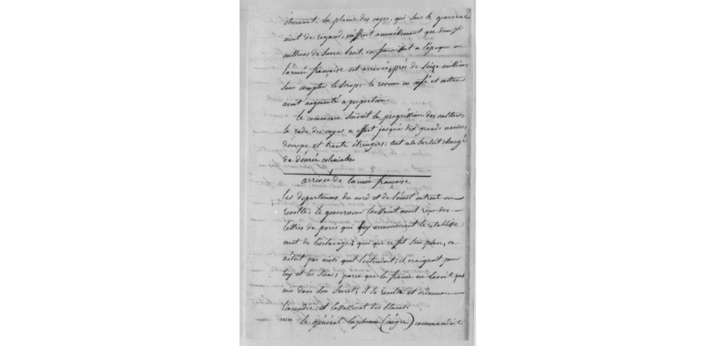 Image of handwritten letter in French