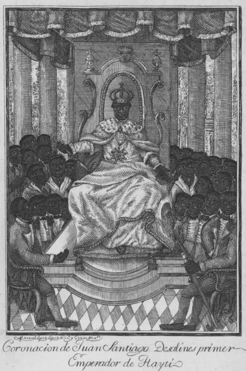 Coronation of Jean Jacques Dessalines with Spanish caption